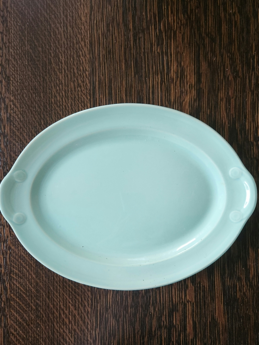 LuRay Pastels Vintage Aqua 13" Serving Platter MCM EUC $25